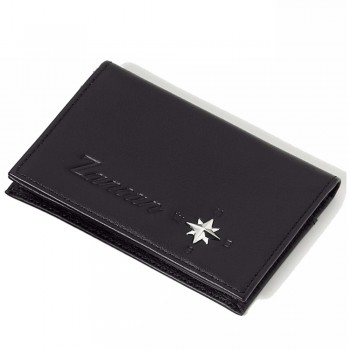 Porta carte di credito ZANCAN in Pelle con Rosa dei Venti - Black/Red -  Ref.HPL032 - Frara Preziosi