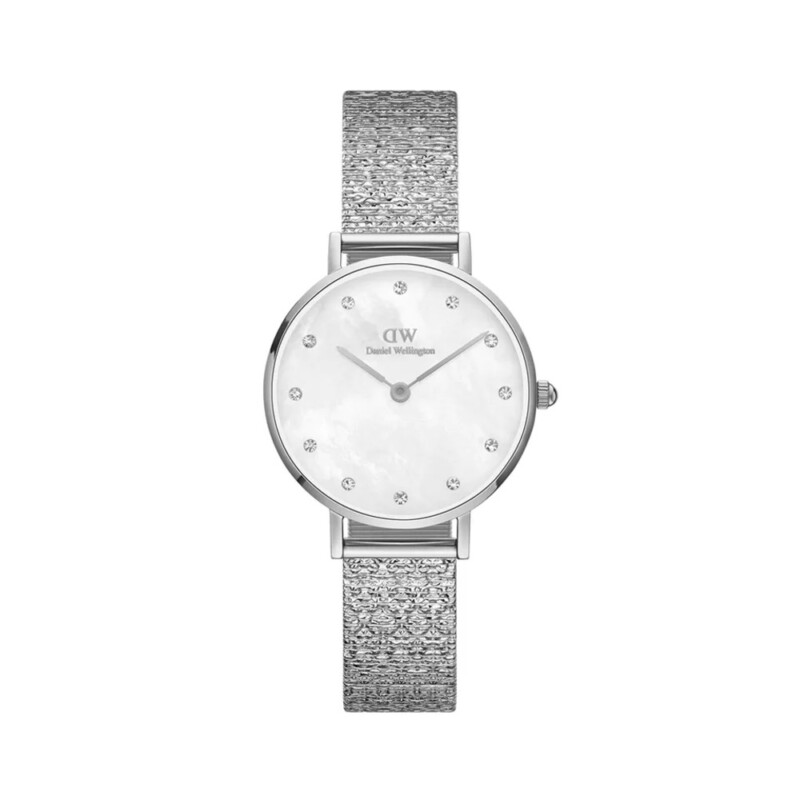 Orologio Daniel Wellington - Petite Lumine Pressed Piano - Silver/White 28mm - Ref.DW00100592