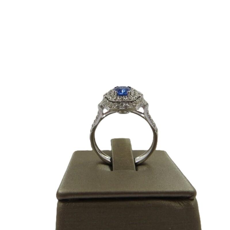 Anello DAVITE&DELUCCHI Oro Bianco, Zaffiro Blu e Diamanti - Ref. AA032238-ZF - immagine 5