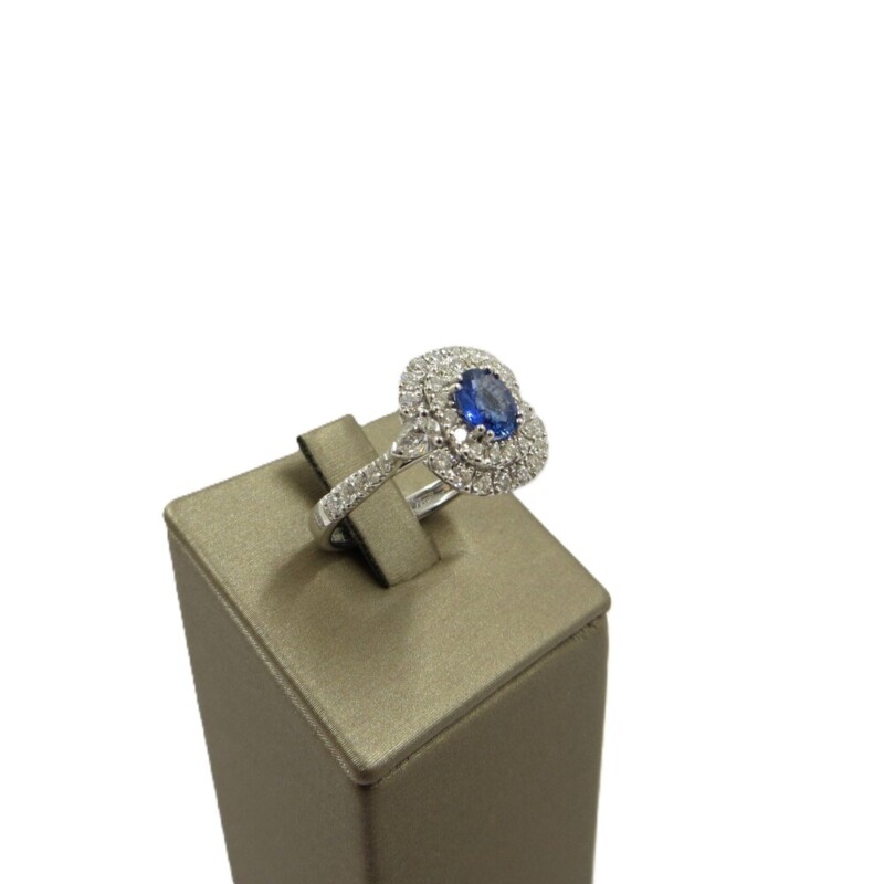 Anello DAVITE&DELUCCHI Oro Bianco, Zaffiro Blu e Diamanti - Ref. AA032238-ZF - immagine 2