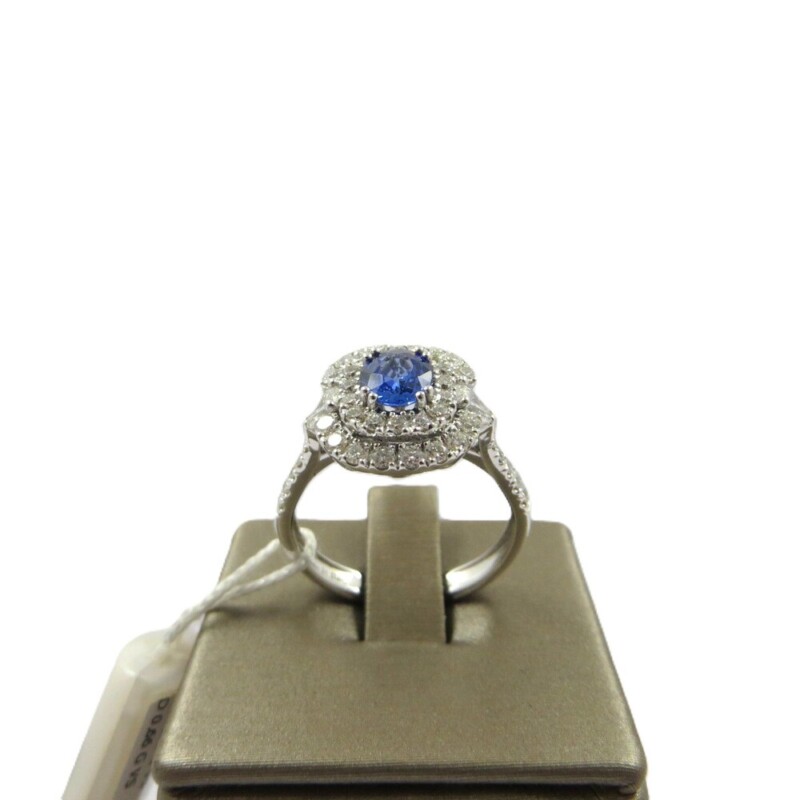 Anello DAVITE&DELUCCHI Oro Bianco, Zaffiro Blu e Diamanti - Ref. AA032238-ZF - immagine 3