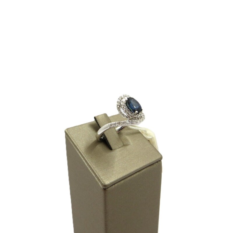 Anello DAVITE&DELUCCHI Oro Bianco, Zaffiro Blu e Diamanti - Ref. AA031737-ZF - immagine 3