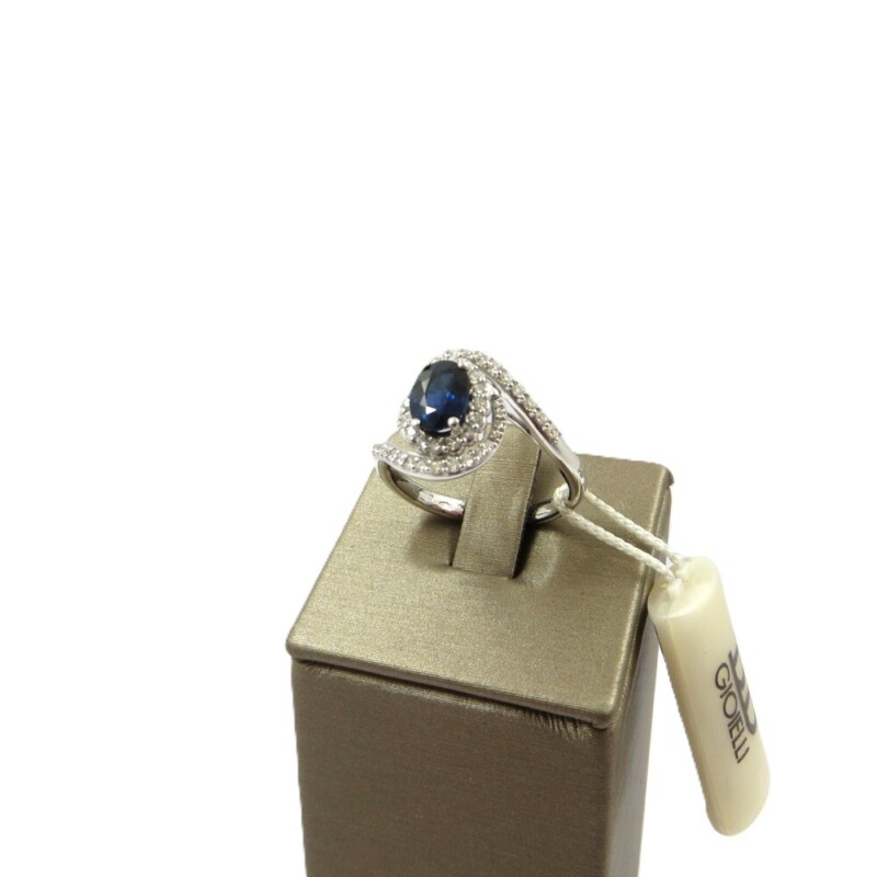 Anello DAVITE&DELUCCHI Oro Bianco, Zaffiro Blu e Diamanti - Ref. AA031737-ZF - immagine 4