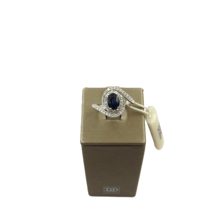 Anello DAVITE&DELUCCHI Oro Bianco, Zaffiro Blu e Diamanti - Ref. AA031737-ZF - immagine 2