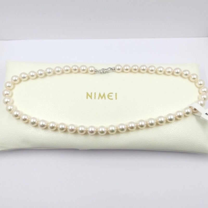 Collana NIMEI Oro Bianco, Perle Akoya spec. Antiqua e Diamanti - Ref. 1NAN859-42NL569 - immagine 3