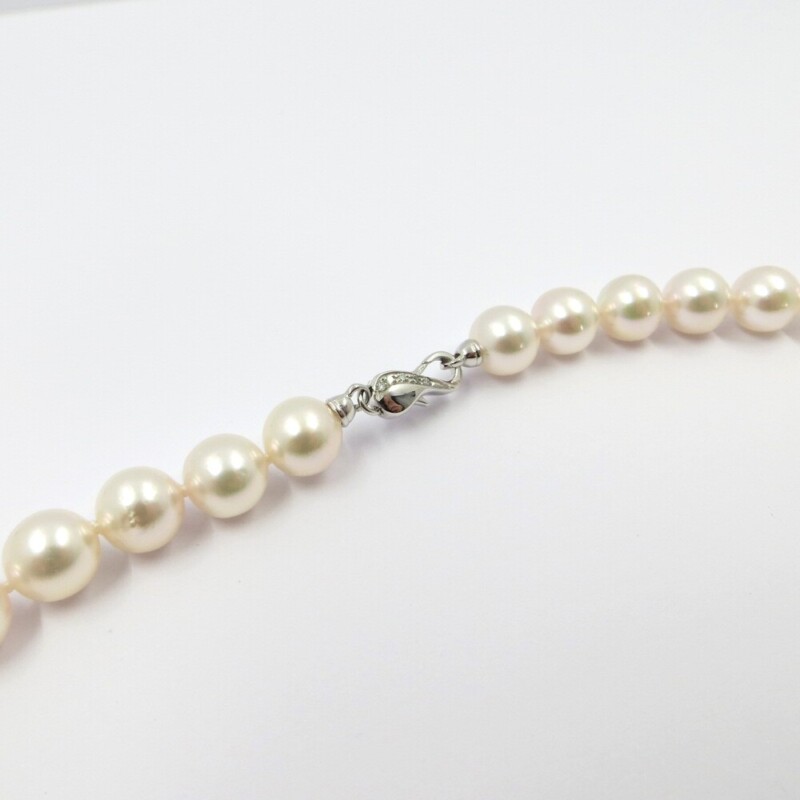 Collana NIMEI Oro Bianco, Perle Akoya spec. Antiqua e Diamanti - Ref. 1NAN859-42NL569 - immagine 2