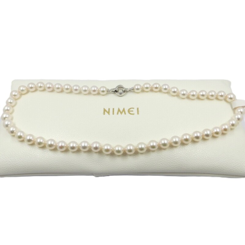 Collana NIMEI Oro Bianco, Perle Akoya spec. Antiqua e Diamanti - Ref. 1NAN885-42NL561 - immagine 3