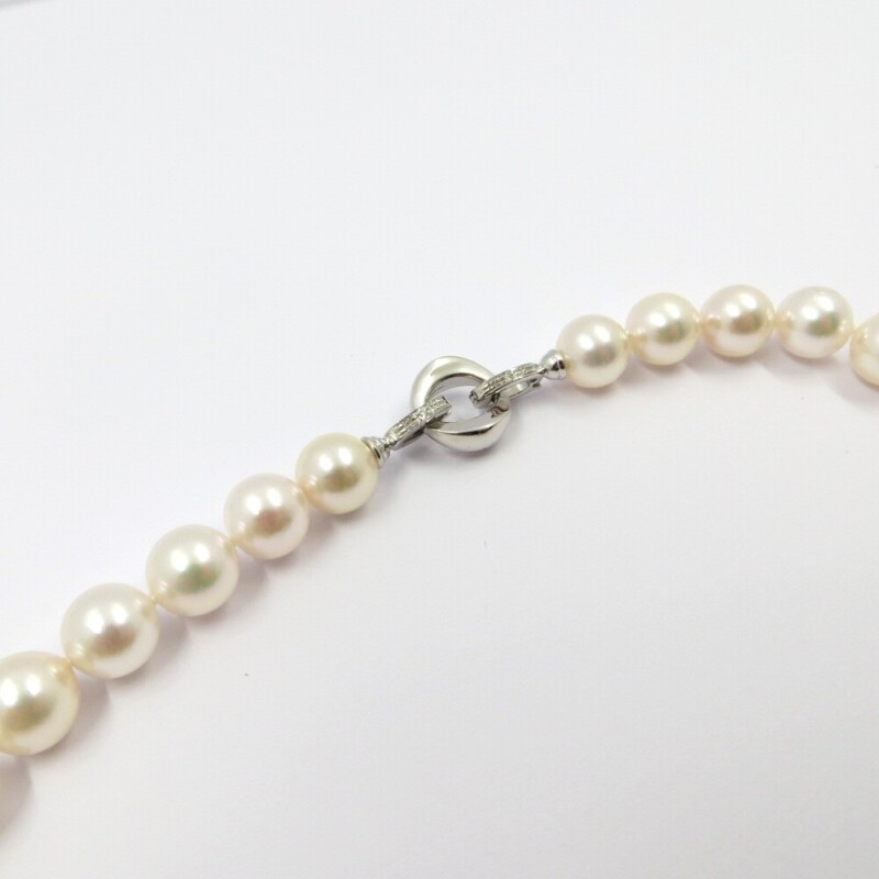 Collana NIMEI Oro Bianco, Perle Akoya spec. Antiqua e Diamanti - Ref. 1NAN885-42NL561 - immagine 2